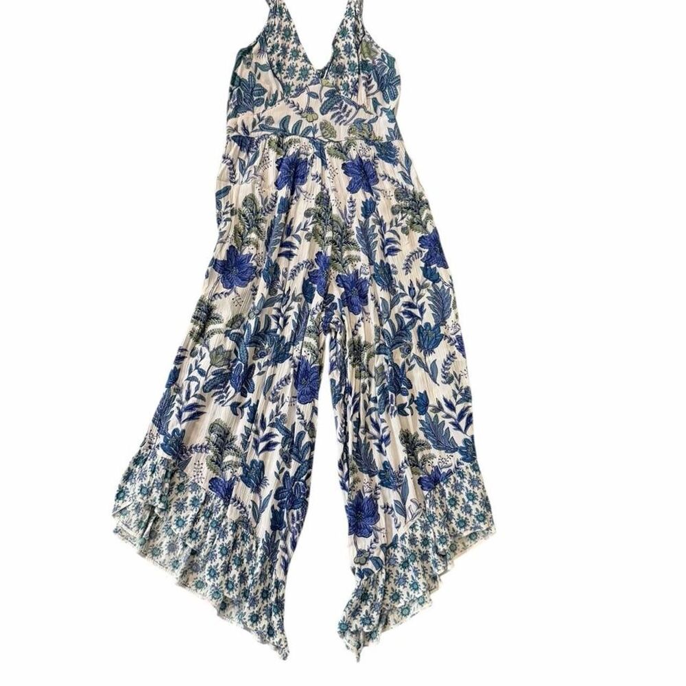 Angie blue floral jumpsuit